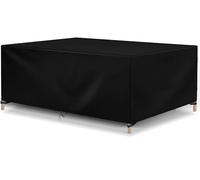 Flyace Outdoor Garden Furniture Covers Waterproof, 420D Garden Dining Table Cover, Rectangular Weatherproof Patio Furniture Covers, Table and Chair Set Covers for Rainy, Snowy and Sunny 150x90x74cm
