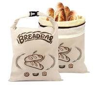 FLYAMAPIRIT Beeswax Bread Bag for Sourdough, Large Reusable Bread Bag with Beeswax and Linen for Longer Freshness, Sustainable and Washable Bags for Sourdough Bread (Pack of 2)