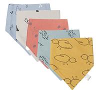 FLYAMAPIRIT Triangular Dribble Bibs Baby Scarves Pack of 5 Pure Cotton Absorbent and Soft Drool Bibs with 2 Adjustable Poppers for Babies, Gender: Boys
