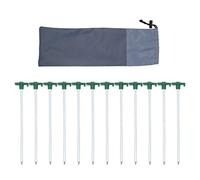 Flyan 12 Pcs 25CM Tent Pegs, Camping Ground Pegs Metal Tent Stakes Nails with Bag for Camping Beach Outdoor Hiking