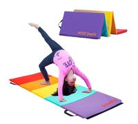 Flybar Tumbling Mat - Gymnastics Mat, Easy to Clean Gym Mat, Sturdy, Foldable Tumbling Mat for Kids, Padded, Lightweight, Portable, Carrying Handle, Gymnastics Equipment for Activity Play, Original