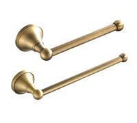 Flybath 2pc Set - Towel Ring and Toilet Roll Holder Brushed Brass Antique