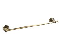 Flybath 60CM Towel Rail Antique Brass Exquisite Pattern Carving Bar Single Towel Holder Organizer for Bathroom Kitchen Accessories Wall Mounted, Brushed Brass