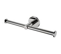 Flybath Double Toilet Roll Holder SUS 304 Stainless Steel Mirror Polished Stylish Bilateral Bathroom Paper Tissue Holder Wall Mounted, Circle Base