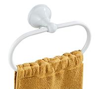 Flybath Oval Towel Ring Antique Brass Hanger Hand Towel Holder for Bathroom Kitchen Accessories Wall Mounted, White Finish