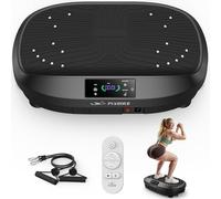 FLYBIRD Vibration Plate, Vibration Plate Exercise Machine with 20 Magnetic Nodes & ABS Acupressure Texture, Dual Control via LED Touch Screen & Remote, Home Use Slim Fitness Equipment up to 150kg