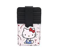 FLYBOT Slim Kitty Friends RFID Blocking Credit Cards Holder Wallet Japanese Cute Characters with Window ID Slot, White, Kitty's Black N White