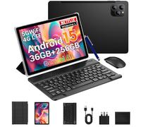 FLYCOAY Android 15 Tablet 11 Inch INCELL FHD, T615 CPU Octa-Core, 36GB RAM 256GB ROM(TF 2TB) Gemini AI Android Tablets, 13MP Camera/Widevine L1/5G WiFi/4G LTE/BT5.0 Tablet with Keyboard&Mouse, Black