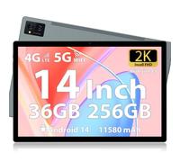 FLYCOAY Tablet 14 inch Android 14 Tablets, 256GB ROM(Expand to 2TB),36GB(12+24) RAM, Octa-Core 2.0GHz,11580mAh Battery, 2000 * 1200 FHD 4 Speakers, 4G LTE/5G WiFi, with Case,Pen,Earphone,Gray