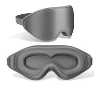 FlyCoco 99% Fully Block Out Light Eye Sleep Mask, 3D Deep Contoured, Adjustable Strap, Memory Foam, Grey