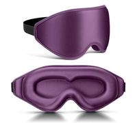 FlyCoco 99% Fully Block Out Light Eye Sleep Mask, 3D Deep Contoured Eyes Cover Zero Pressure, Long Lash Extension Eyes Mask with Adjustable Straps for Sleeping Travel Home Nap Rest Women Men (Purple)