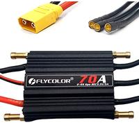 Flycolor 70A Waterproof Brushless ESC Electronic Speed Controller with 5.5V/5A BEC and XT60 3.5mm Banana Head Connector for Model Ship RC Boat