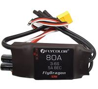Flycolor 80A ESC 3-6S Electric Speed Controller 5v/6v/7.4v 5A BEC with XT60 & 3.5mm Bullet Plugs for RC Drone Airplane Brushless Motors