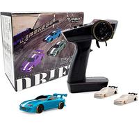 FLYCOLOR C63 Mini RC Drift Car 1:76, Full Proportional Control, RTR (Blue)
