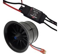 FLYCOLOR EDF 70mm 3400KV 4S RC Jet Airplane 12 Blades Ducted Fan with RC Brushless Motor with ESC 80A(3~6S) Balance Tested