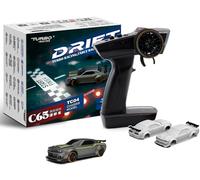 FLYCOLOR Turbo Racing 1:76 Scale Drift RC Car with Gyro Mini Full Proportional RTR 2.4GHZ Remote Control with 2 Replaceable Body Shell (C65-GREY)