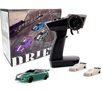 FLYCOLOR Turbo Racing C62 1:76 Scale Drift RC Car with Gyro Mini Full Proportional RTR Remote Control 2.4 GHz with 2 Interchangeable Body Shells (Gray Green)