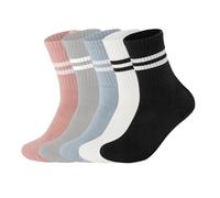 Flydo Pilates Grippy Socks with Grips for Women Yoga Non Slip Long Socks for Pure Barre, Ballet,Dance Workout 2-5 Pack, 5 Pairs-white/Pink/Black/Grey/Blue, One Size