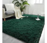 FlyDOIT Large Area Rugs for Living Room, 3x5 Feet Deep-Green Shaggy Rug Fluffy Throw Carpets, Ultra Soft Plush Modern Indoor Fuzzy Rugs for Bedroom Girls Kids Nursery Room Dorm Home Decor
