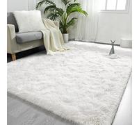 FlyDOIT Large Area Rugs for Living Room, 4x6 Feet Ivory Shaggy Rug Fluffy Throw Carpets, Ultra Soft Plush Modern Indoor Fuzzy Rugs for Bedroom Girls Kids Nursery Room Dorm Home Decor