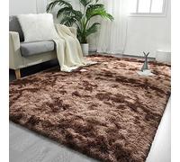 FlyDOIT Large Area Rugs for Living Room, 4x6 Feet Tie-Dyed Coffee Shaggy Rug Fluffy Throw Carpets, Ultra Soft Plush Modern Indoor Fuzzy Rugs for Bedroom Girls Kids Nursery Room Dorm Home Decor