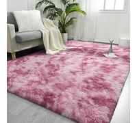 FlyDOIT Large Area Rugs for Living Room, 5x8 Feet Tie-Dyed Blush Shaggy Rug Fluffy Throw Carpets, Ultra Soft Plush Modern Indoor Fuzzy Rugs for Bedroom Girls Kids Nursery Room Dorm Home Decor