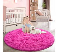 FlyDOIT Round Area Rugs for Bedroom (5x5 Feet, Hot Pink)