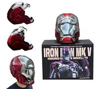 flydragon MARVEL Legend Iron Man Mk5 Electronic Helmet Jarvis 1:1 Wearable English Voice Control Electric Opening and Closing Mask with Touch Sensor Avengers Movie Role-playing Halloween Cosplay, Red