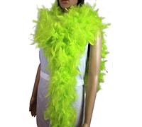 Flydreamfeathers 100 Gram 2 Yard Long Chandelle Feather Boa Over 10 Colors, Great for Party, Wedding, Costume (Lime Green)