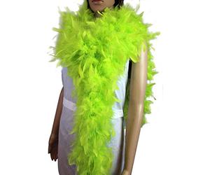 Flydreamfeathers 100 Gram 2 Yard Long Chandelle Feather Boa Over 10 Colors, Great for Party, Wedding, Costume (Lime Green)