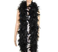 Flydreamfeathers 120 Gram, 6 Feet Long Feather Boa, Great for Party, Halloween Costume, Christmas Tree, Decoration (Black)