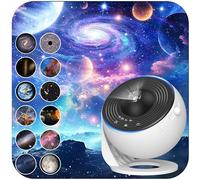 FlyEagle Galaxy Projector for Bedroom, HD Image Star Projector Galaxy Light Adjustable Knob, 13 Film Discs Planetarium Projector, 360° Rotating 1/2h Timer Simple 3-Button Control Projector for Kids