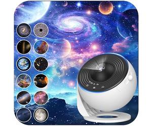 FlyEagle Galaxy Projector for Bedroom - HD Image Star Projector with 13 Film Discs, 360° Rotating, 3-Button Control