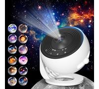 FlyEagle Galaxy Projector Pro Version, 12 in 1 Planetarium Projector with HD Picture, USB-C LCD, 360° Rotation, Timer, 4 Button Control