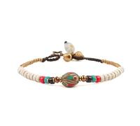 FLYEMMET Nepal Beads Bracelet Ethnic Groups Charm Handmade Braided Friendship Bracelets Jewelry Gifts for Women Button Closure the Strands (White Beads Chain), A, Stone, Agate, A, Stone, Agate