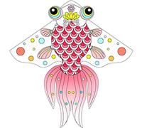 Flyer Kite Chinese Style Creative Pink Goldfish Kite Flying Kites in The Beautiful Sky Outdoors Easy to Fly in The Breeze Art Deco (Size : 5.2ft+853ft line)