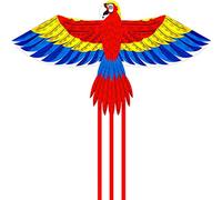 Flyer Kite Outdoor Creative Parakeet Kite Park Beach Entertainment Game Toys Easy to Fly in The Breeze Suitable for Novice Beginners (Color : Red Size : 5.6ft+9.8ft Tail+328ft Line) (Red 5.6ft+9.8ft