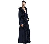 FLYF Dressing Gown Men Cotton Full Length Warm Bathrobe Ladies Toweling Dressing Gown