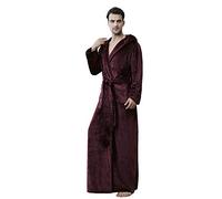 FLYF Dressing Gown Men Cotton Full Length Warm Bathrobe Ladies Toweling Dressing Gown