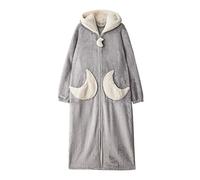 FLYF Ladies Dressing Gown Fluffy Super Soft Hooded Bathrobe for Women Plush Fleece Loungewear Bathrobe