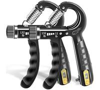 FLYFE Grip Strength Trainer, Plastic, 2 Pack 11-132 lbs, Forearm Strengthener, Hand Squeezer Adjustable Resistance, Hand Grip Strengthener for Muscle Building and Injury Recovery (Black)