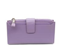 FLYFISH Womens Wallet Leather RFID Blocking Purse Credit Card Clutch,Leather Mens Purse,Genuine Leather Wallet for Mens, Purple Wallet, Womens Wallet Leather Rfid Blocking Purse