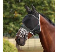 Shires FlyGuard Pro Air Motion Fly Mask with Ears & Fringe - Extra Full Size |Air Motion Fabric | Protects Against Flies & Insects |Turnout & Grazing | Khaki