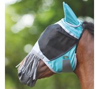 Flyguard Pro Deluxe Fly Mask with Ears and Fringe - Small Pony · Green