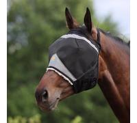 Shires FlyGuard Pro Fine Mesh Earless Fly Mask - Cob Size | Lightweight Polyester Fly & Insect Protection | Breathable UV-Resistant Mesh for Turnout & Stable Use | Jet Colour