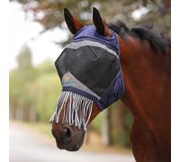 FlyGuard Pro Fine Mesh Fly Mask with Ear Holes and Nose Fringe - Extra Full