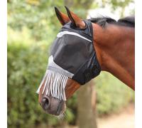 FlyGuard Pro Fine Mesh Fly Mask with Ear Holes and Nose Fringe Jet - Extra Small Pony