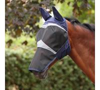 Shires FlyGuard Pro Fine Mesh Fly Mask with Ears & Square Nose - Navy Blue