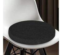 FlyGulls 2 Pack Chair Cushions for Dining Chairs Thick Non Slip Round Seat Cushion for Kitchen Stool Chair pads with Hidden Zipper Design Black (41x41x5 cm/16x16x2 inch)