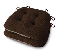 FlyGulls Chair Cushions for Dining Chairs 45x45x8cm Dark Brown Set of 2